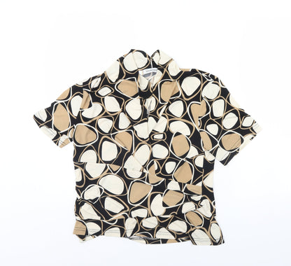 Womens UK Size 12 Kaleidoscope Black Cropped Blouse