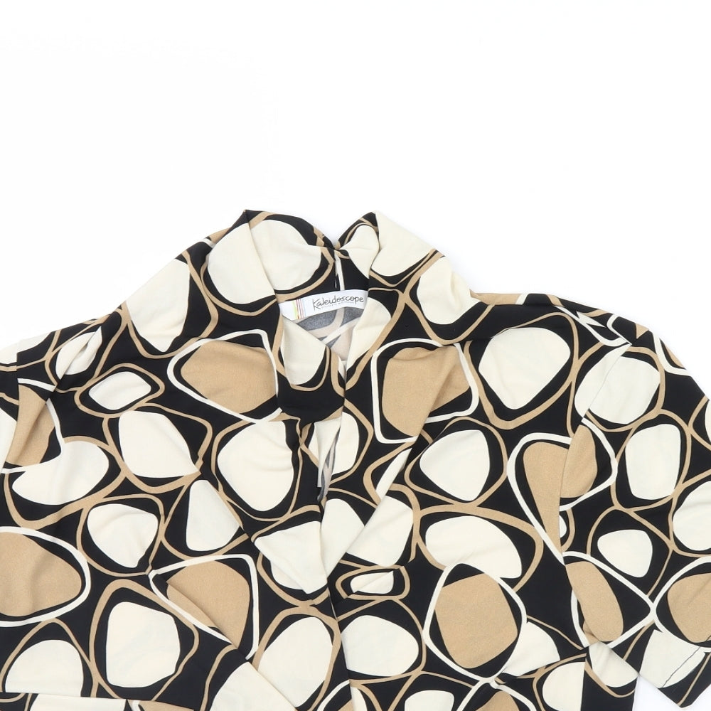 Womens UK Size 12 Kaleidoscope Black Cropped Blouse