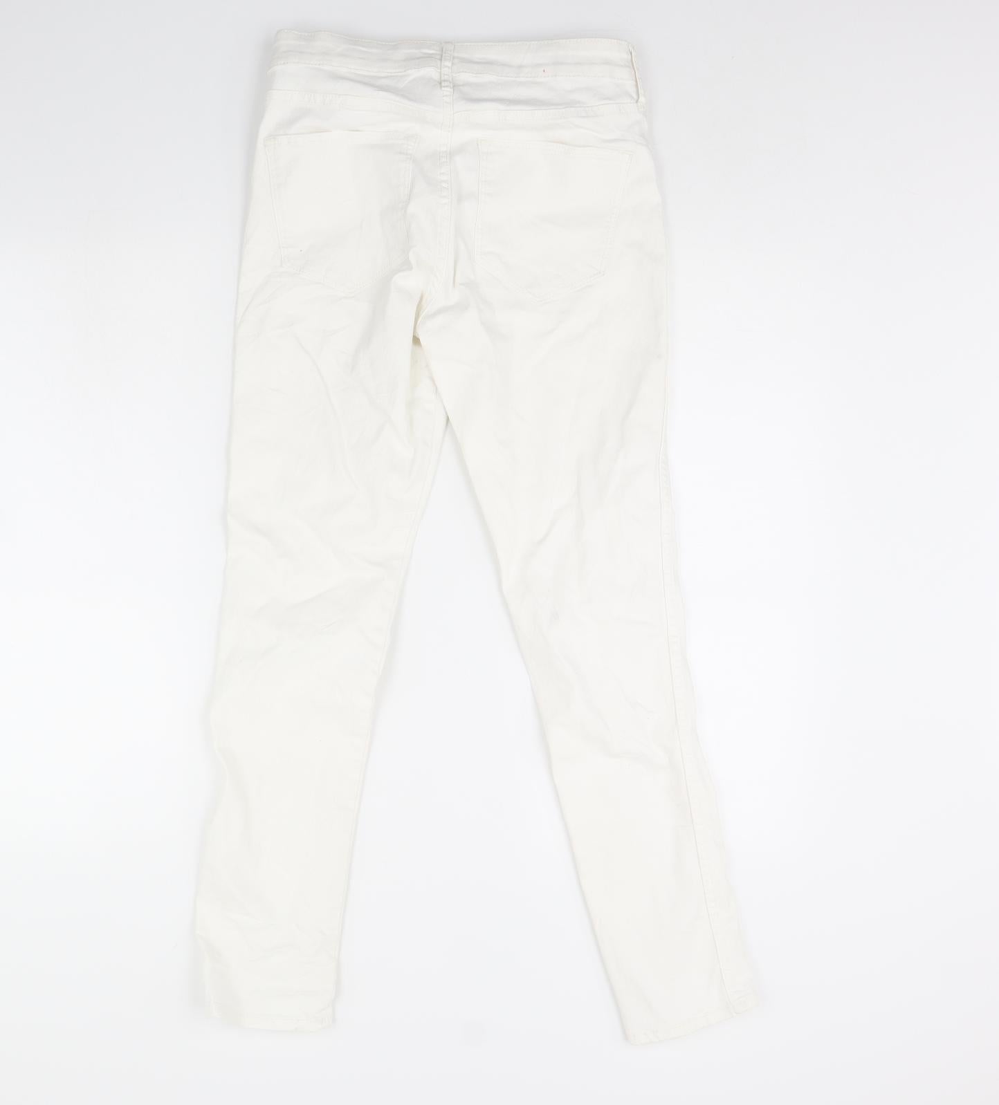 Womens UK Size 30 in Preworn Regular Fit Skinny White Jeans