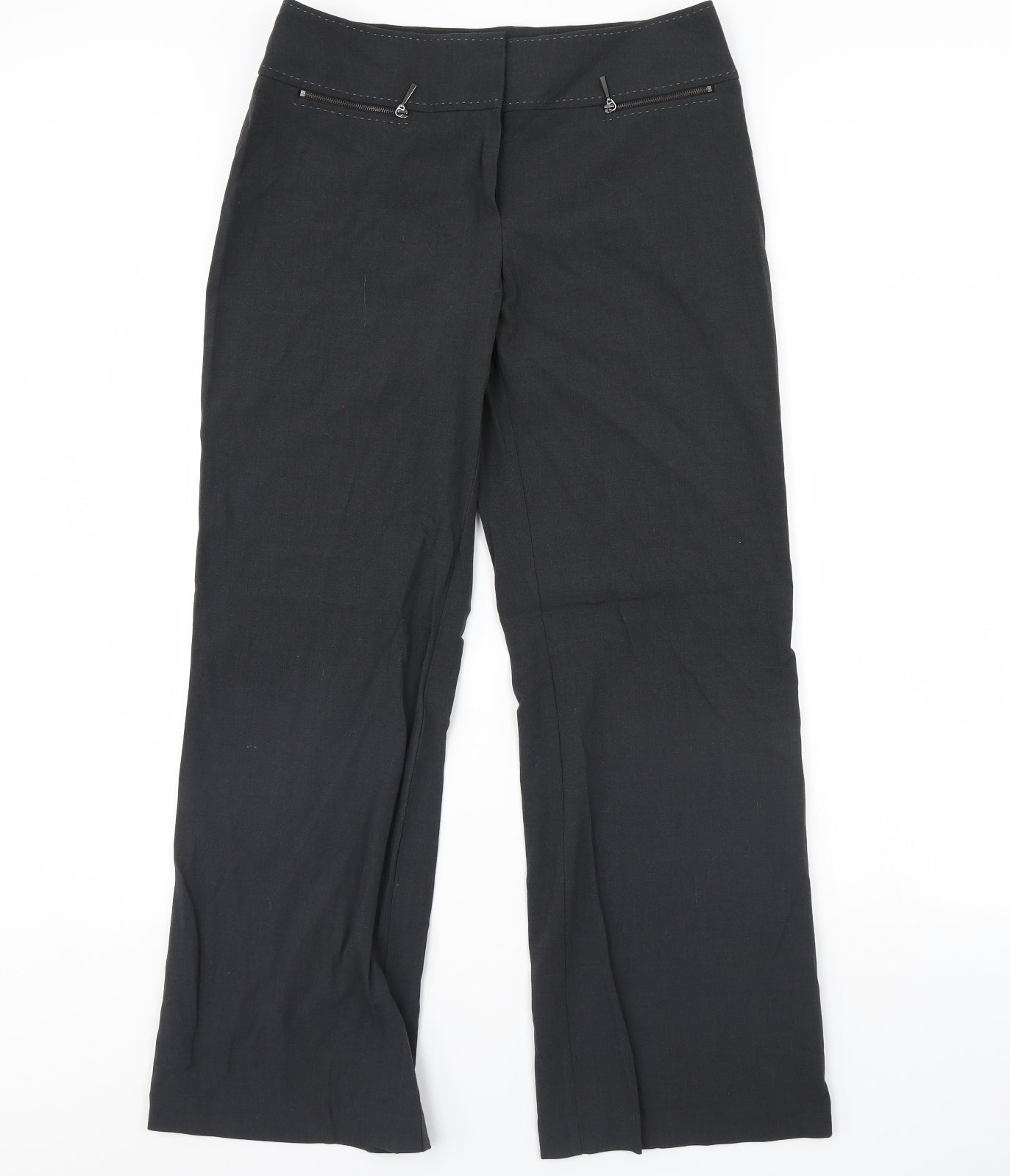 Womens UK Size 12 m&s Regular Fit Dress Pants Grey Trousers