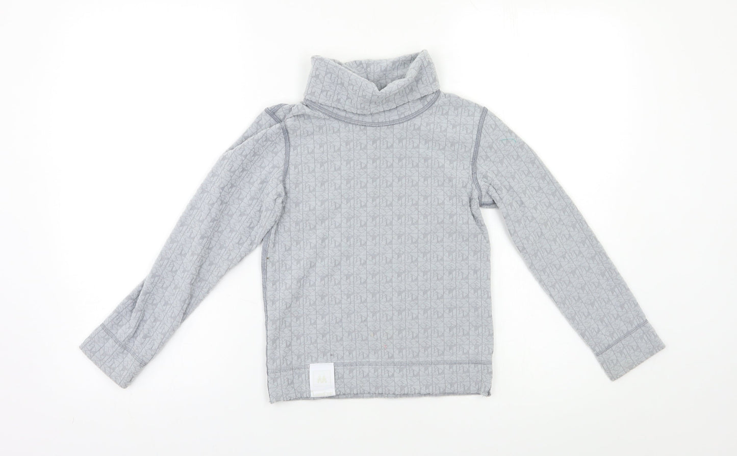 Wed'ze Girls Grey Geometric  Pullover Jumper Size 5-6 Years