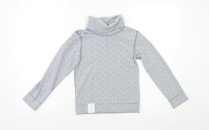Wed'ze Girls Grey Geometric  Pullover Jumper Size 5-6 Years