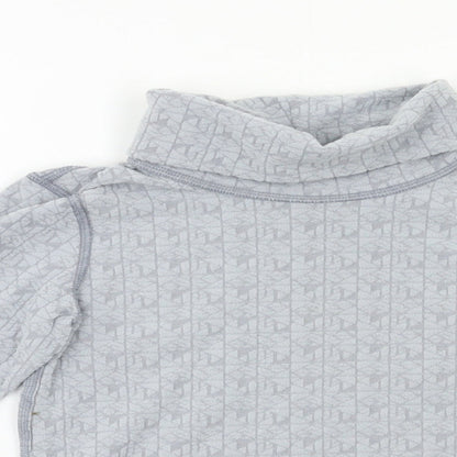 Wed'ze Girls Grey Geometric  Pullover Jumper Size 5-6 Years