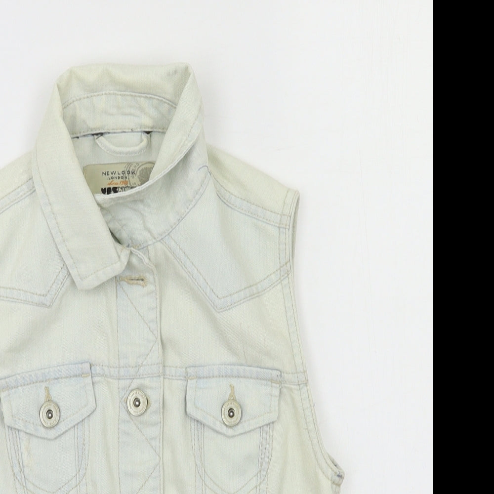 Womens UK Size 8 New Look Blue Gilet