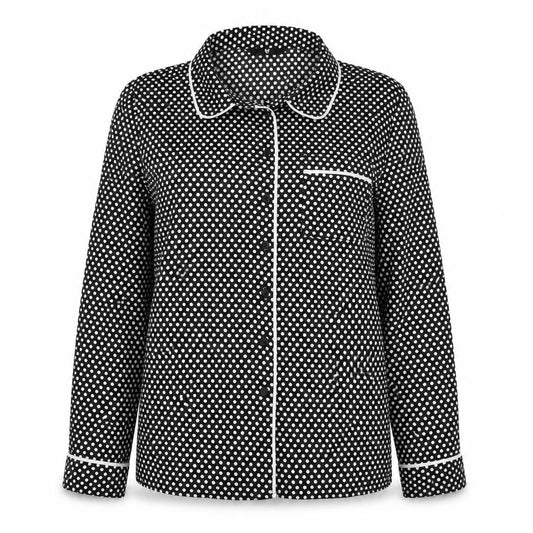 Very Womens Black Polka Dot  Basic Button-Up Size 12