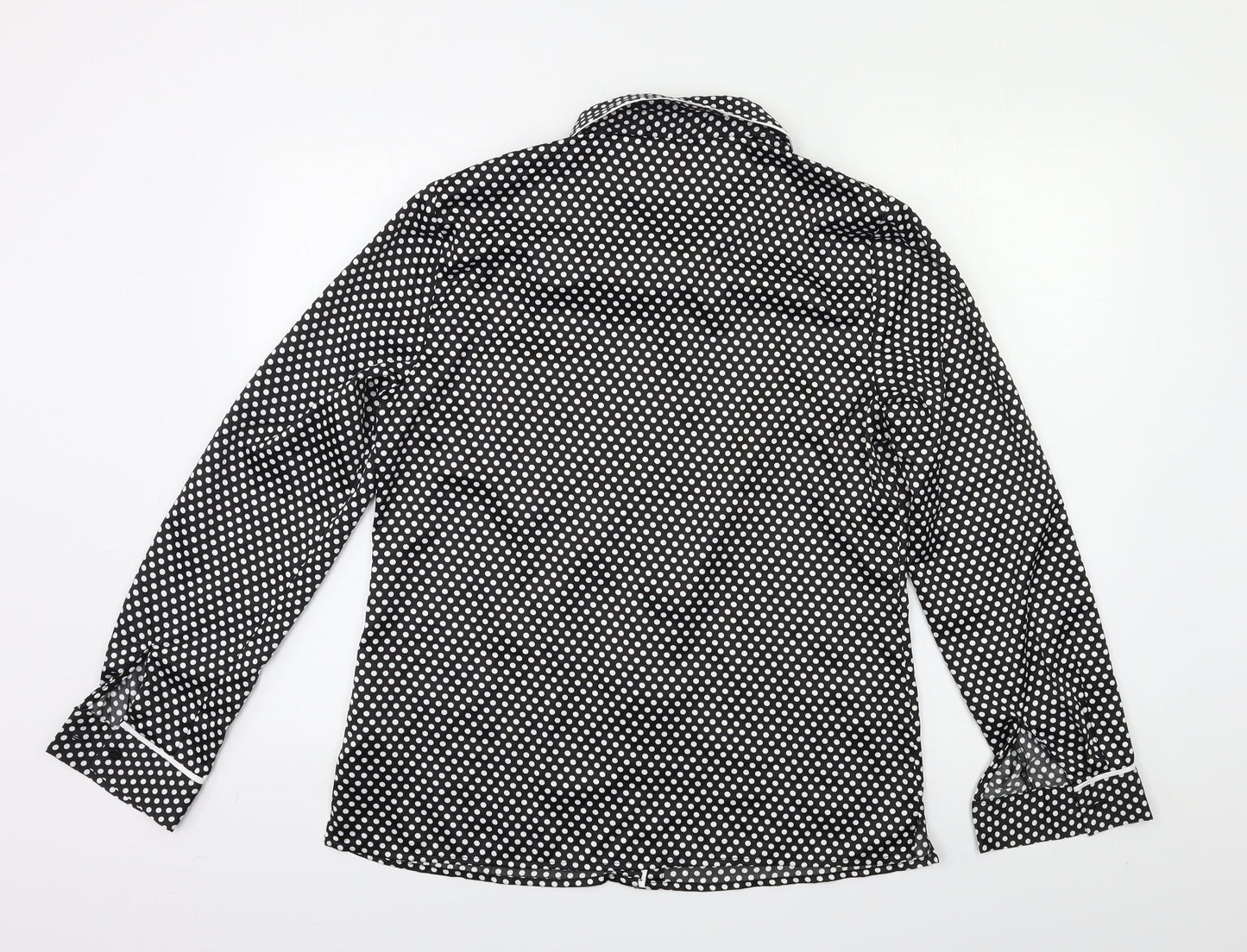 Very Womens Black Polka Dot  Basic Button-Up Size 12