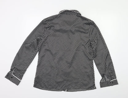 Very Womens Black Polka Dot  Basic Button-Up Size 12