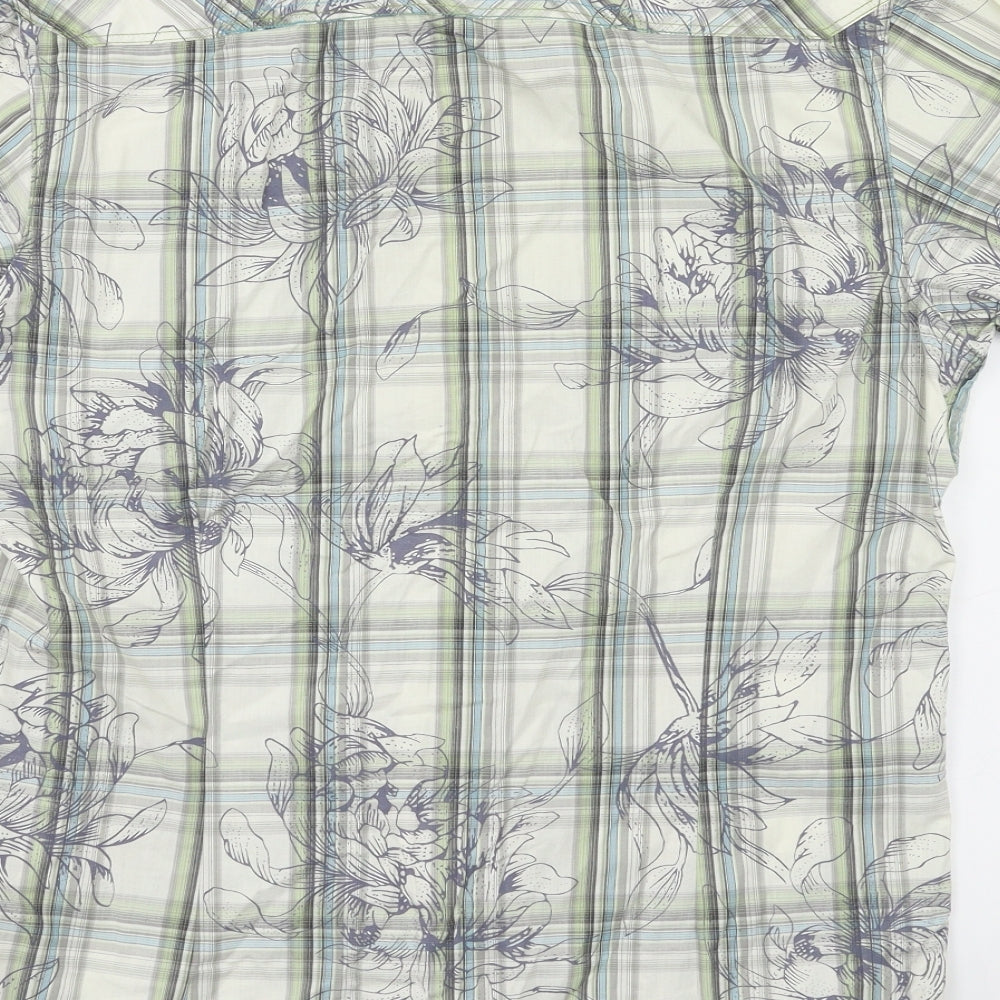 Mens UK Size M Buirton Green  Button-Up Short Sleeve Casual Shirt