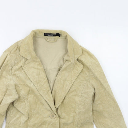Portobello Punk Womens Beige  Corduroy Jacket Blazer Size 12