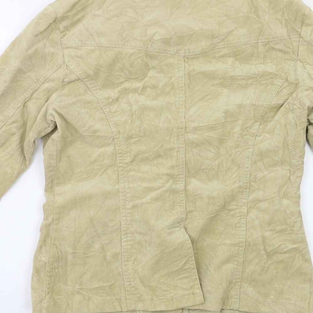 Portobello Punk Womens Beige  Corduroy Jacket Blazer Size 12