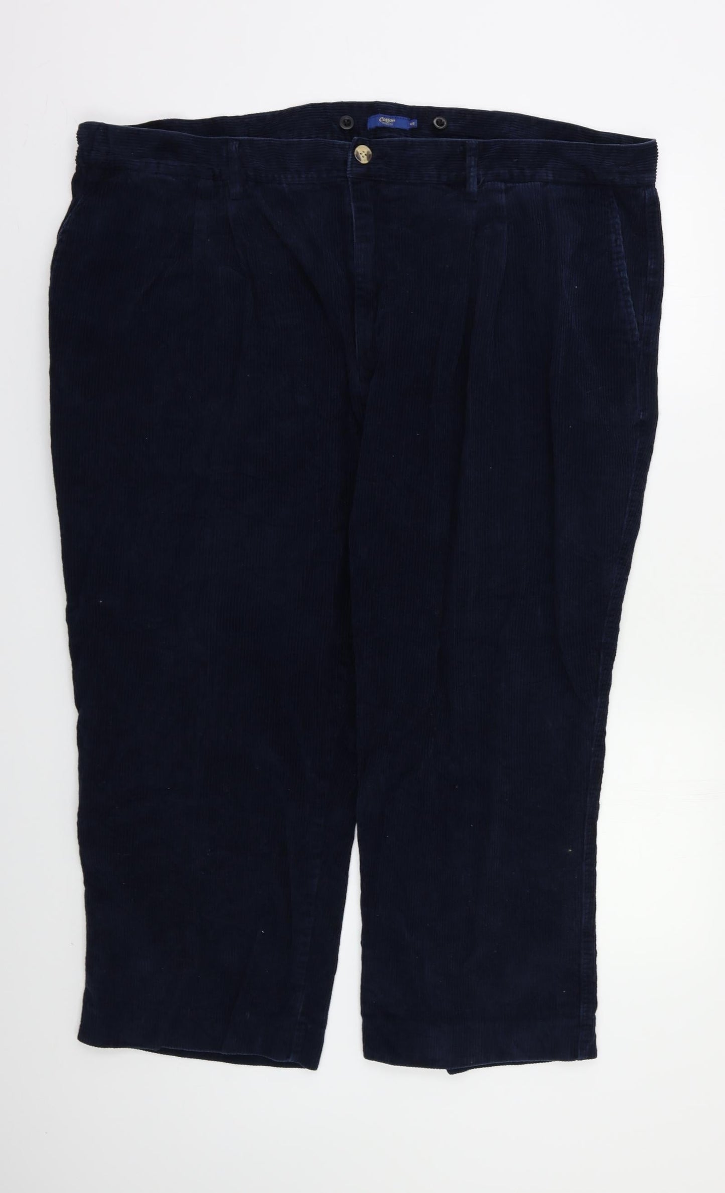 Mens UK Size 46 Cotton Tra Regular Fit  Black Trousers
