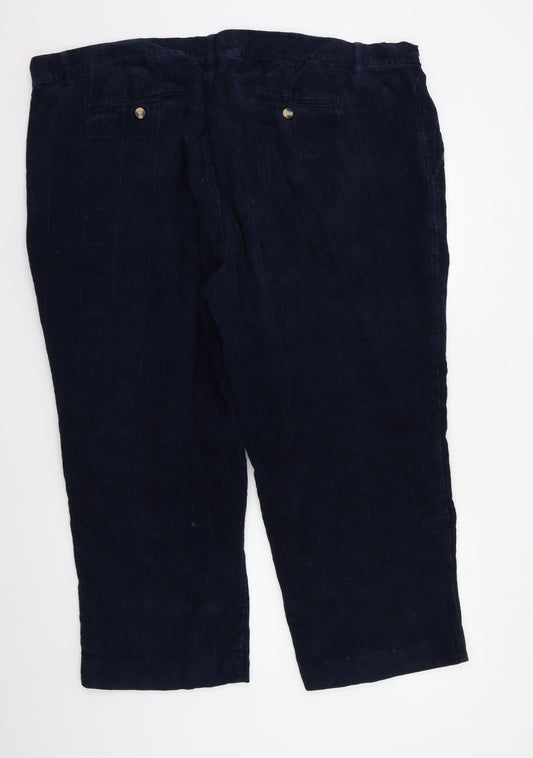 Mens UK Size 46 Cotton Tra Regular Fit  Black Trousers