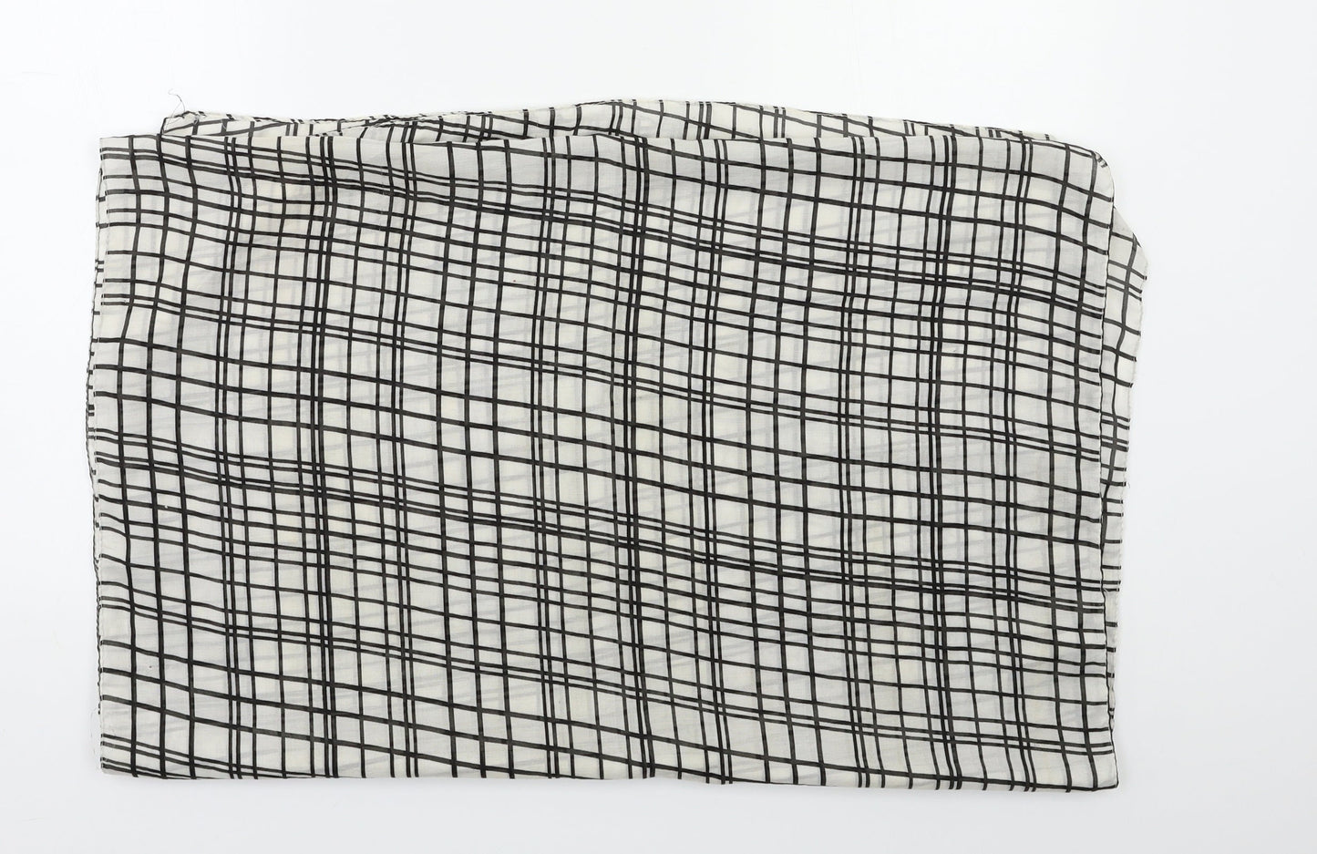 Preworn Womens White Plaid   Scarf