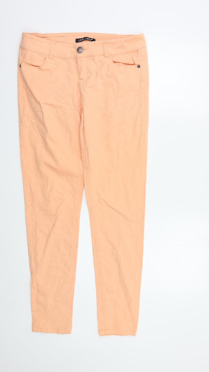 Womens UK Size 12 Love Label Regular Fit Skinny Orange Jeans