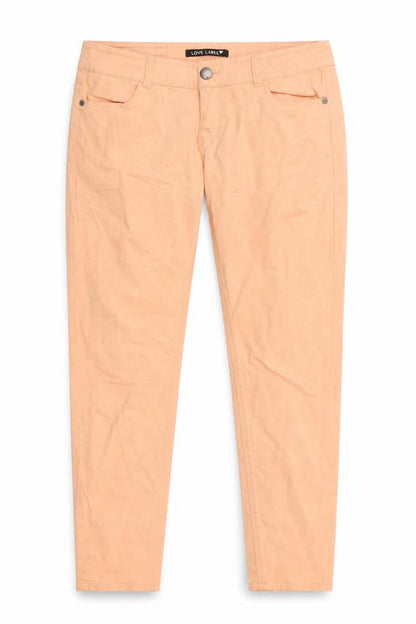 Womens UK Size 12 Love Label Regular Fit Skinny Orange Jeans