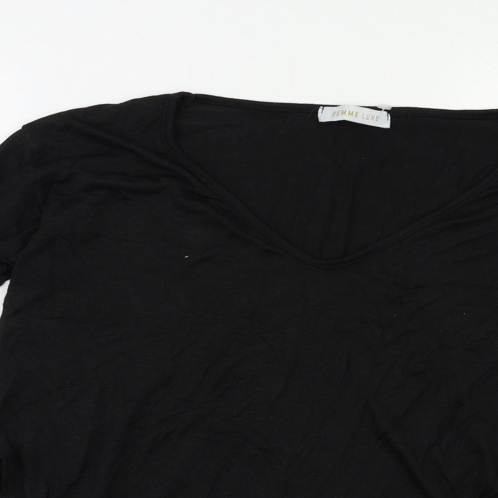 Femme Luxe Womens Black   Pullover Jumper Size M