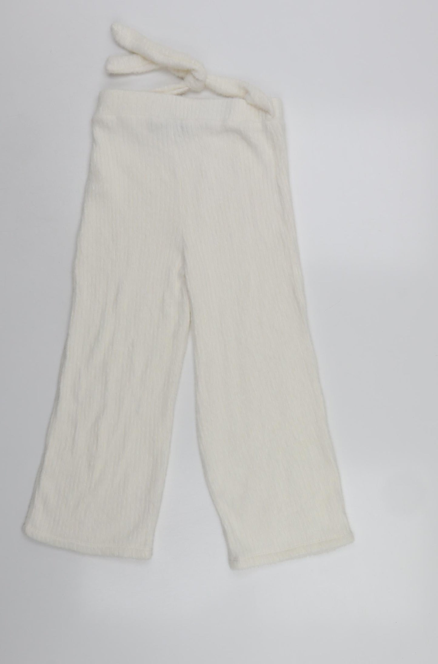 Spring Womens White   Cropped Trousers Size 10 L20 in - Elastic Waist