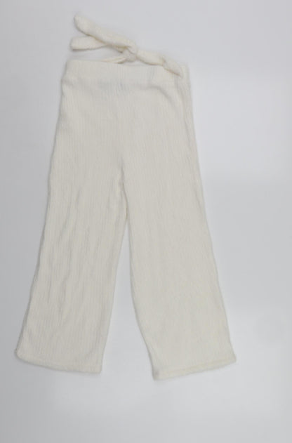 Spring Womens White   Cropped Trousers Size 10 L20 in - Elastic Waist