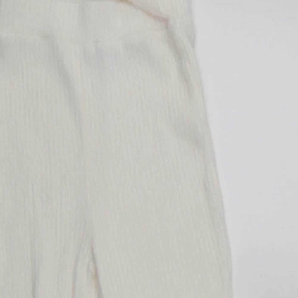 Spring Womens White   Cropped Trousers Size 10 L20 in - Elastic Waist