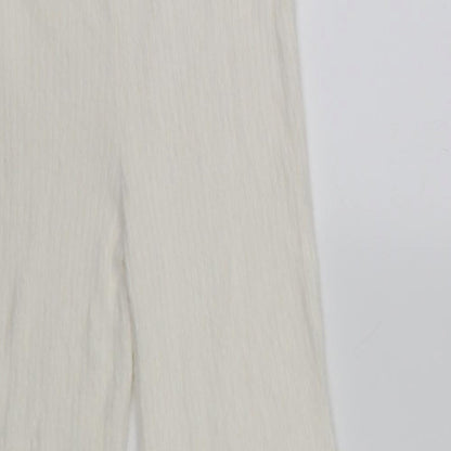 Spring Womens White   Cropped Trousers Size 10 L20 in - Elastic Waist