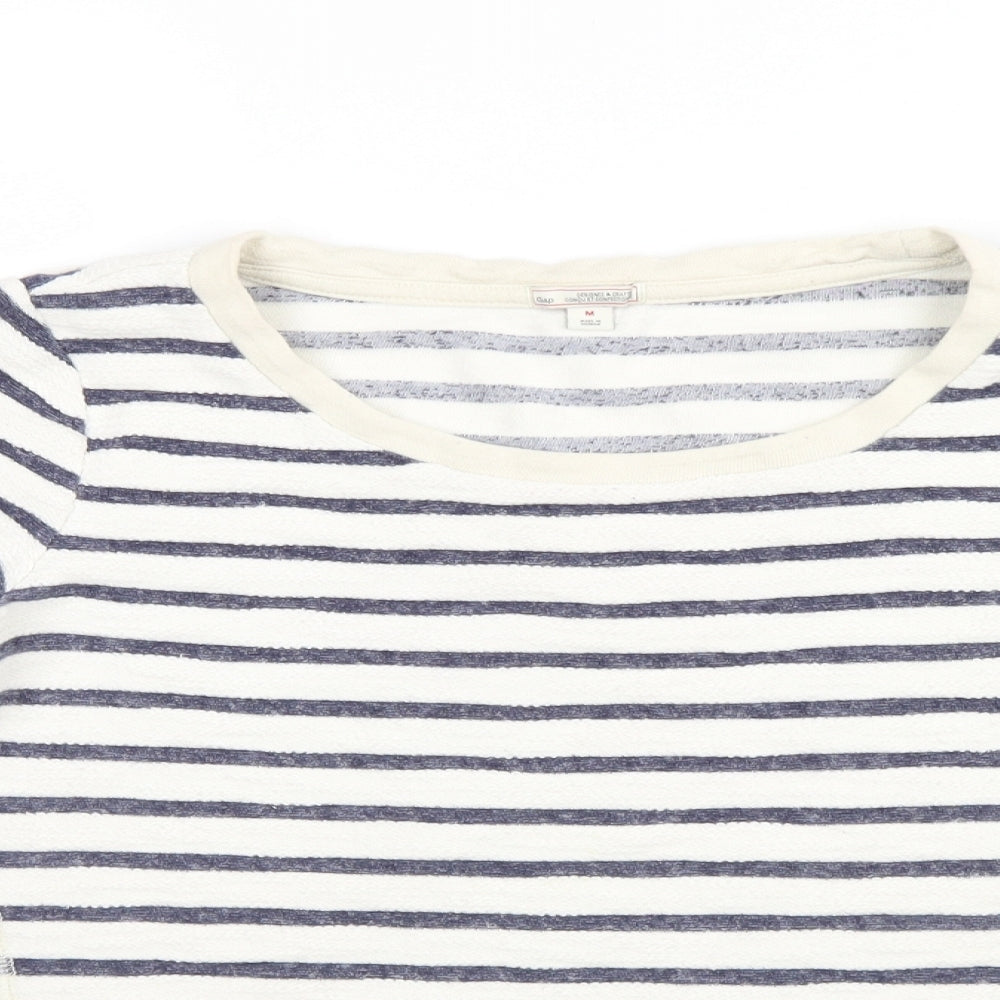 Gap Womens Blue Striped  Pullover Jumper Size M