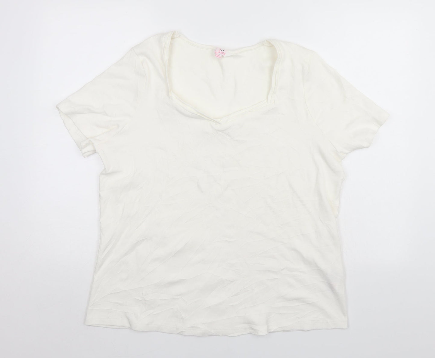 JULIPA Womens White   Basic T-Shirt Size 18