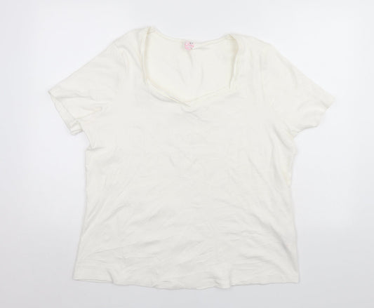 JULIPA Womens White   Basic T-Shirt Size 18
