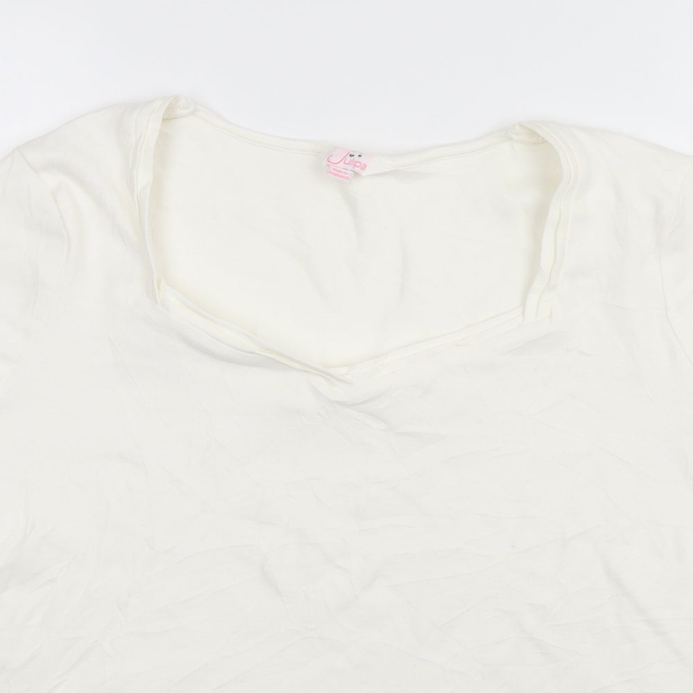 JULIPA Womens White   Basic T-Shirt Size 18