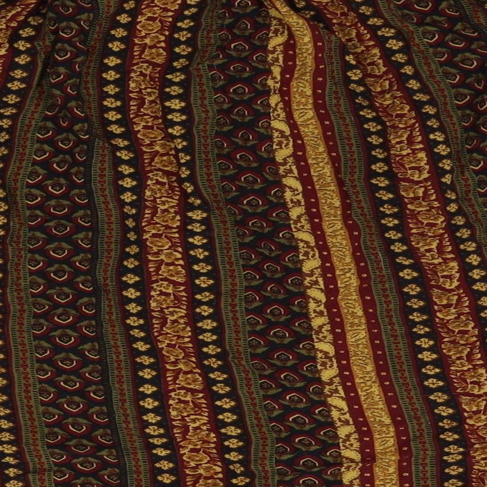 Boohoo Womens Orange Striped  Basic Button-Up Size S