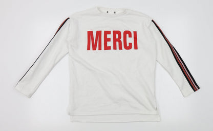 Primark Boys White   Pullover Jumper Size 12-13 Years  - merci