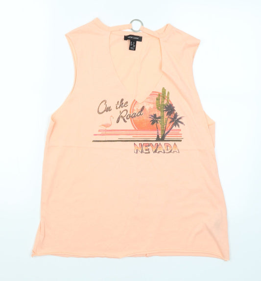 Womens UK Size 12 New Look Pink Basic Blouse