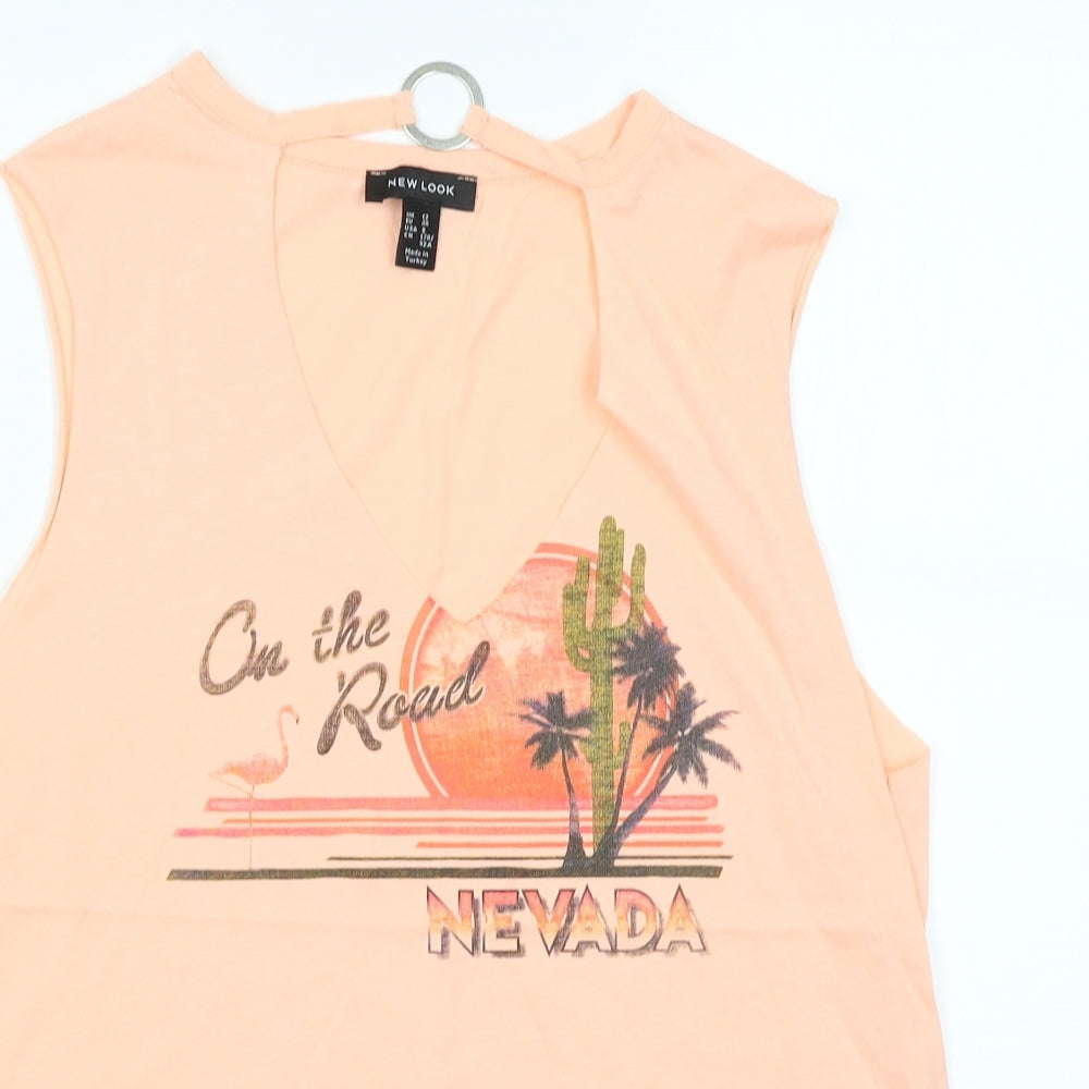 Womens UK Size 12 New Look Pink Basic Blouse
