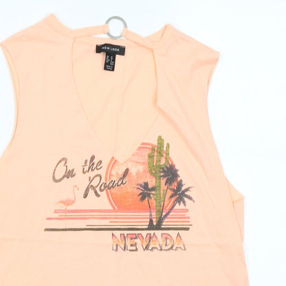 Womens UK Size 12 New Look Pink Basic Blouse