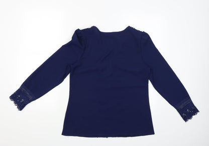 Womens UK Size S Blooming Jelly Blue Basic Blouse