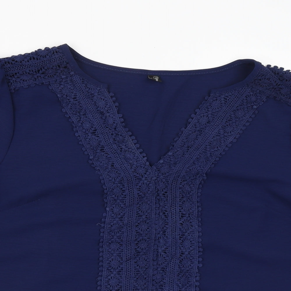 Womens UK Size S Blooming Jelly Blue Basic Blouse