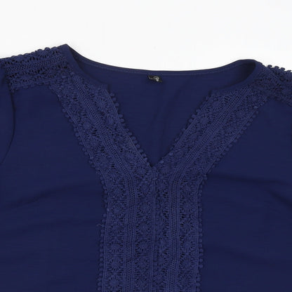 Womens UK Size S Blooming Jelly Blue Basic Blouse