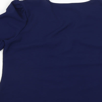Womens UK Size S Blooming Jelly Blue Basic Blouse