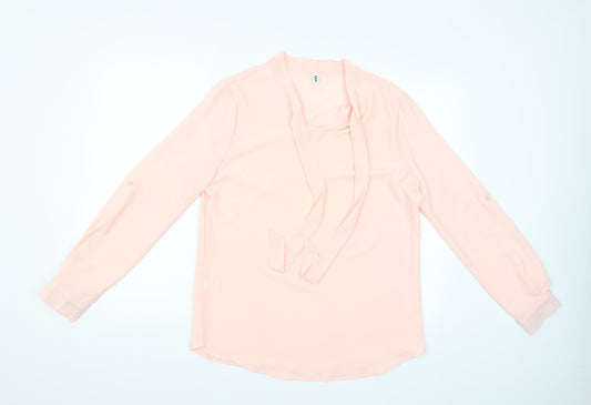 Additional front view of Abollria women’s pink basic blouse, size L
