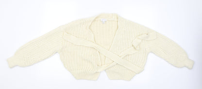 Womens UK Size XS Topshop Beige Cardigan Jumper