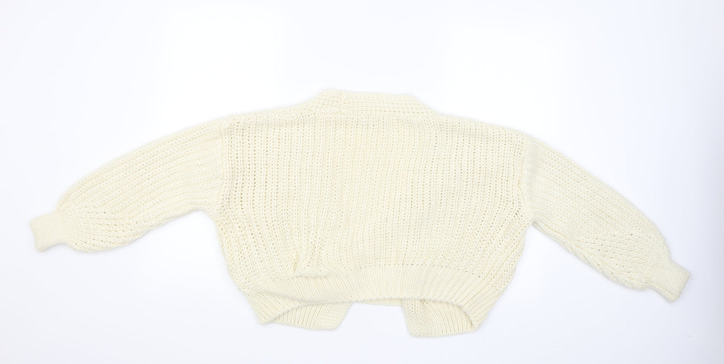 Womens UK Size XS Topshop Beige Cardigan Jumper