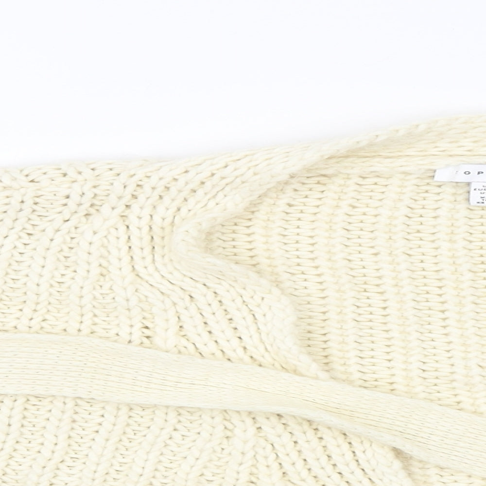 Womens UK Size XS Topshop Beige Cardigan Jumper