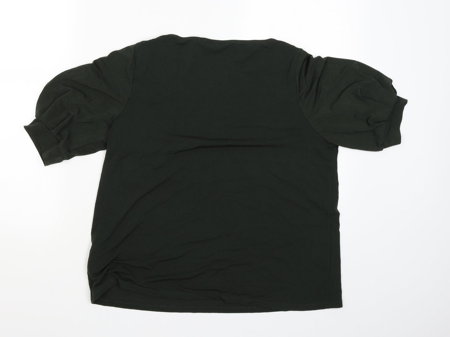 Womens UK Size M H&M Green Basic Blouse