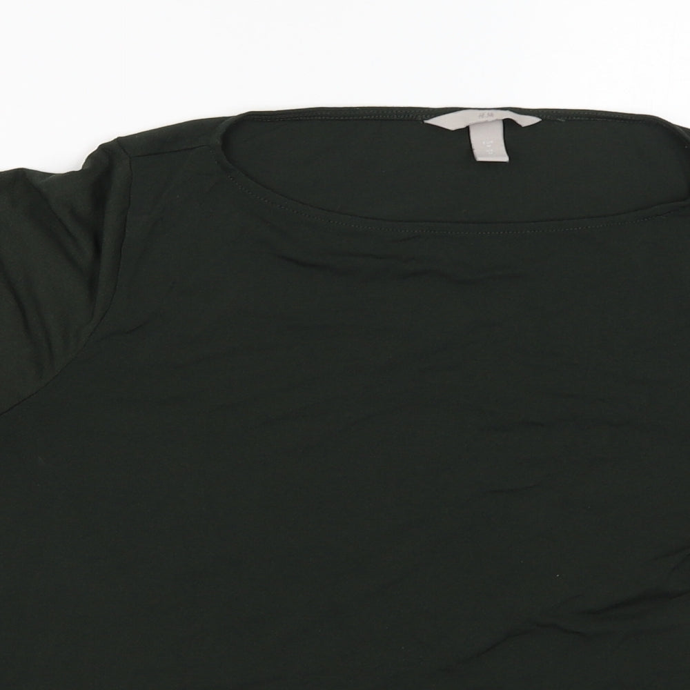 Womens UK Size M H&M Green Basic Blouse