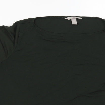 Womens UK Size M H&M Green Basic Blouse