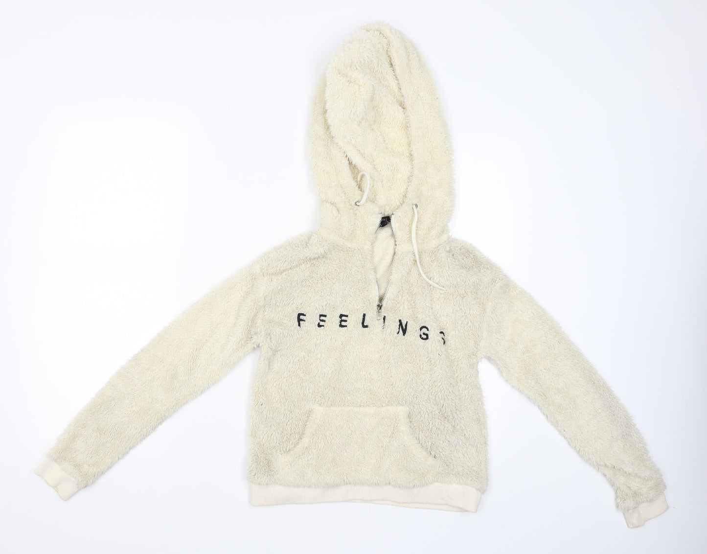 Womens UK Size S FOREVER 21 Beige Pullover Hoodie