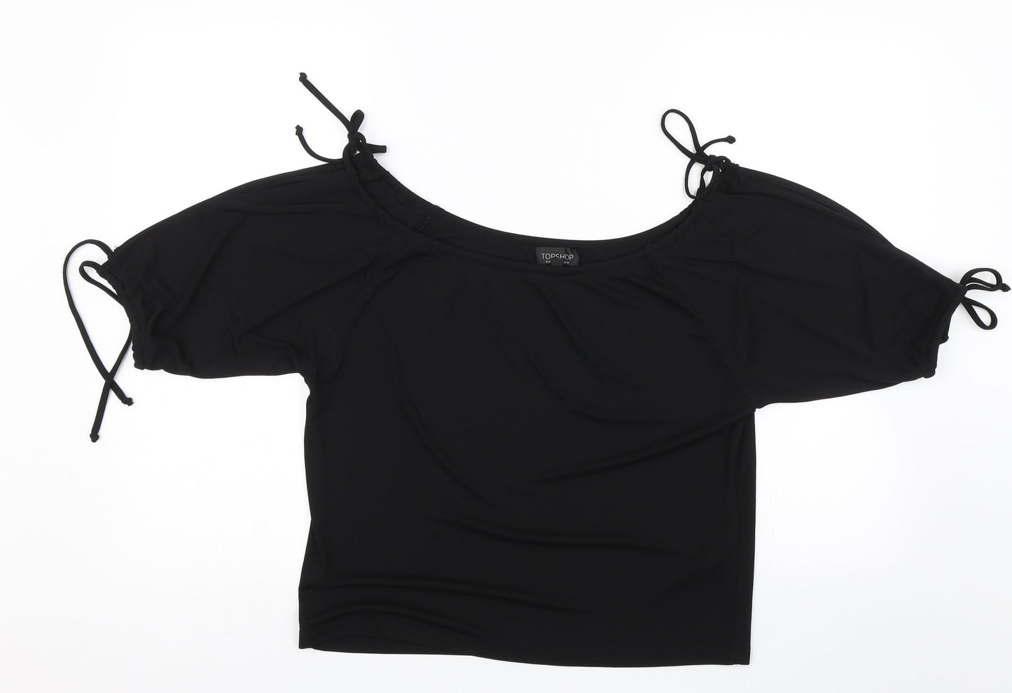 Womens UK Size 10 Topshop Black Basic Blouse