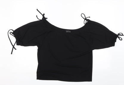 Womens UK Size 10 Topshop Black Basic Blouse