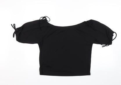 Womens UK Size 10 Topshop Black Basic Blouse