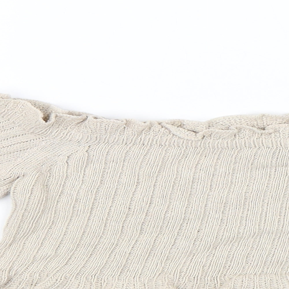 Prague Womens Beige   Cropped Blouse Size S