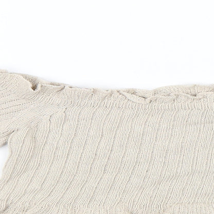 Prague Womens Beige   Cropped Blouse Size S